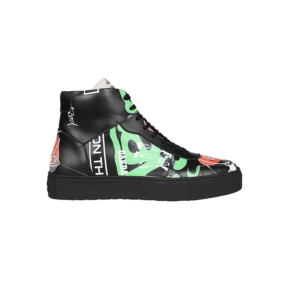 Vivienne Westwood Hoge leren sneakers- ronde neus Heren Schoenen Zwart