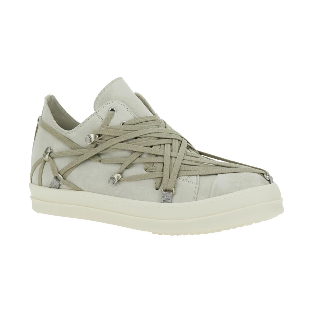 Rick Owens Beige Sneakers met Oversized Veters Beige Heren