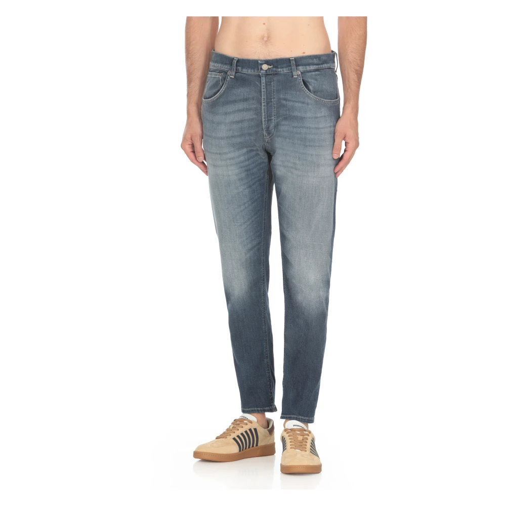 Dondup Blauwe Katoenen Jeans met Vijf Zakken Blue Heren