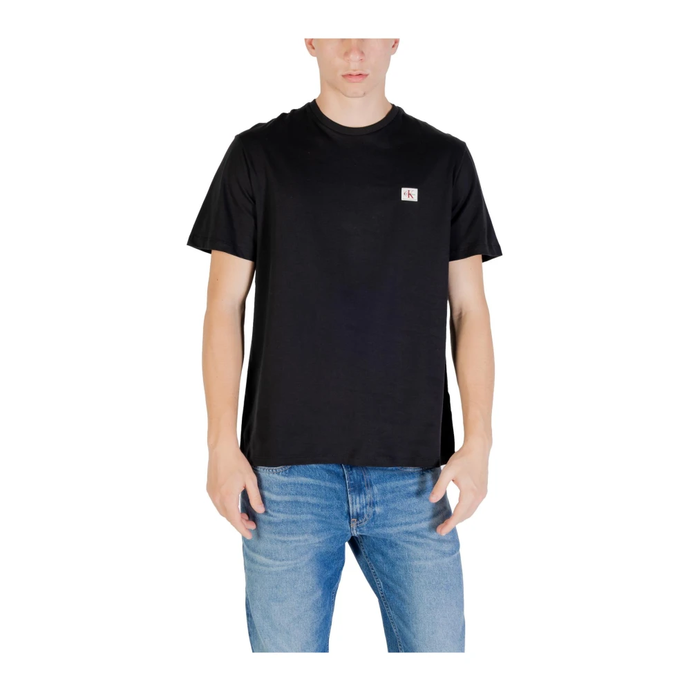 Calvin Klein Jeans Men's Black Crew Neck Tee For Medium