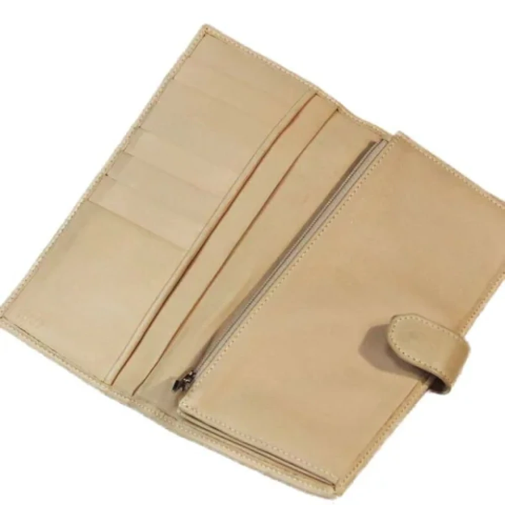 Loewe Pre-owned Leather wallets Beige Dames