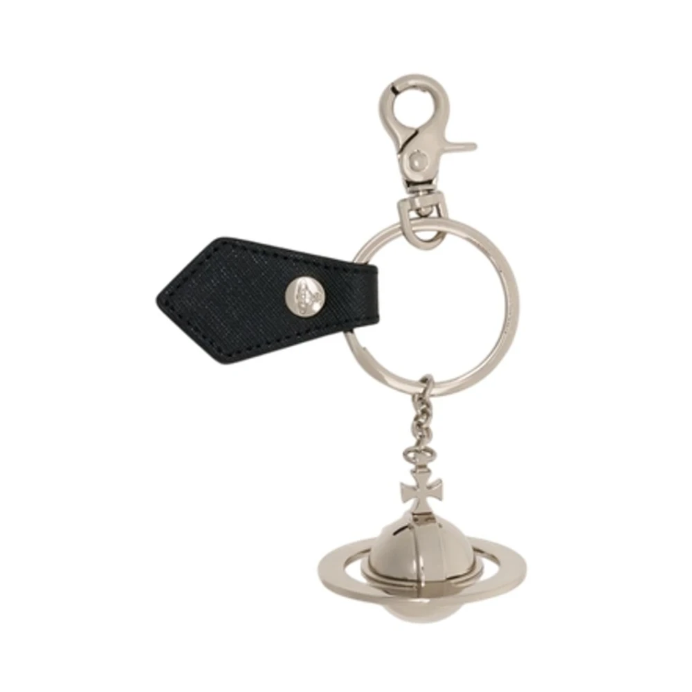 Vivienne Westwood Saffiano 3D Orb Keychain - Unisex - Keychains - Black - One Size - Accessories