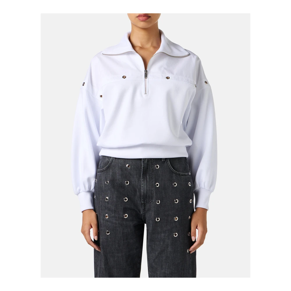 Iceberg Geknipte pasvorm witte sweatshirt van scuba stof White Dames