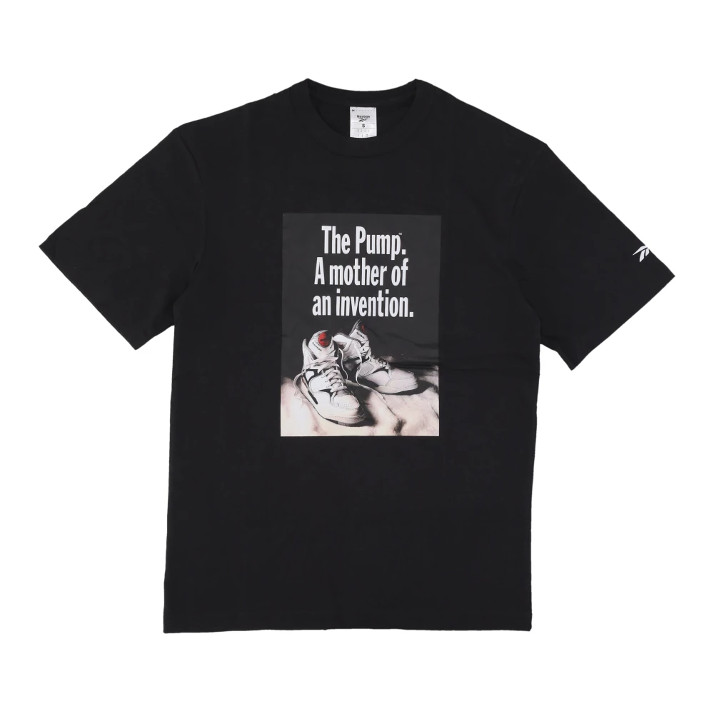 Reebok Grafische Pomp Tee Zwart Korte Mouw Black Heren