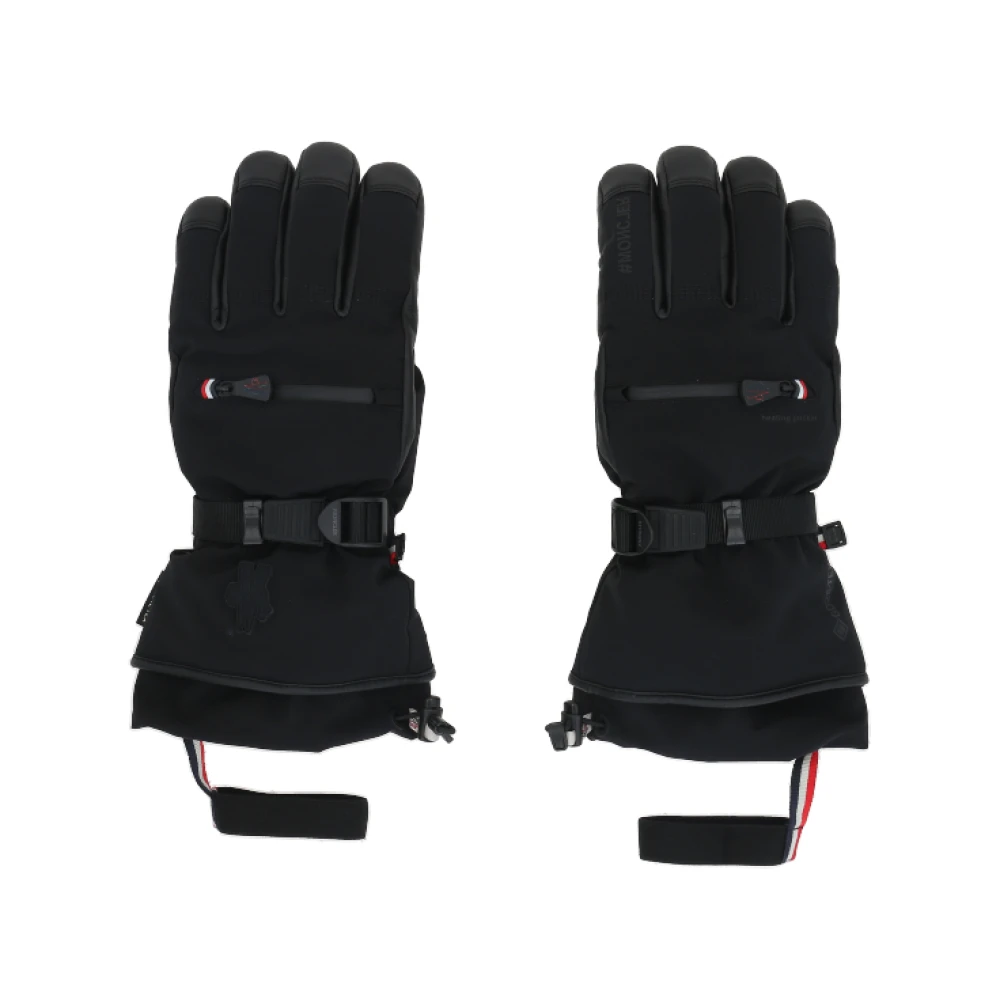 Moncler Zwarte Gore-Tex handschoenen met Nappa-inzetstukken Black Heren