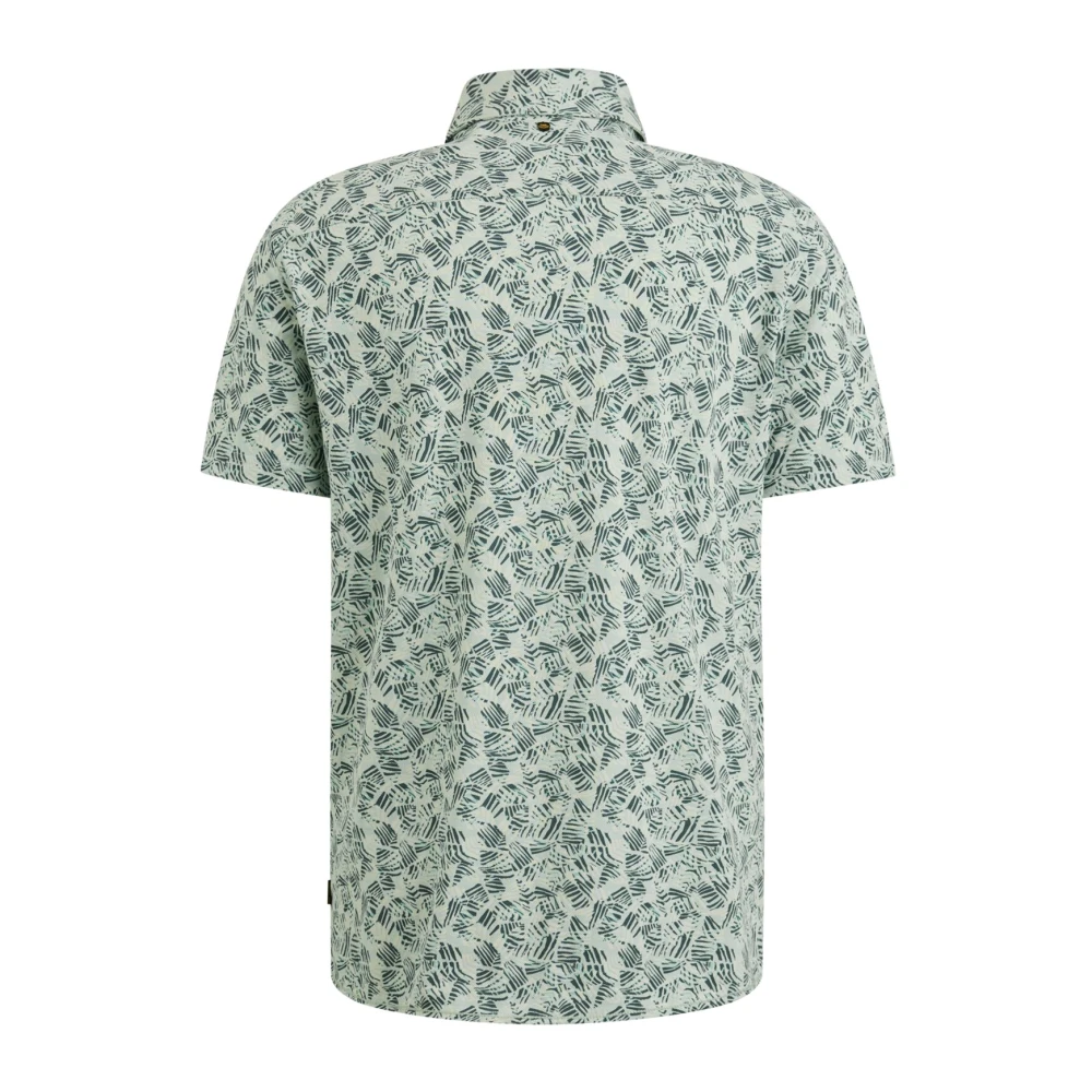 PME Legend Overhemd- PME S S Shirt Print ON Jersey Slub Pique Gray Heren