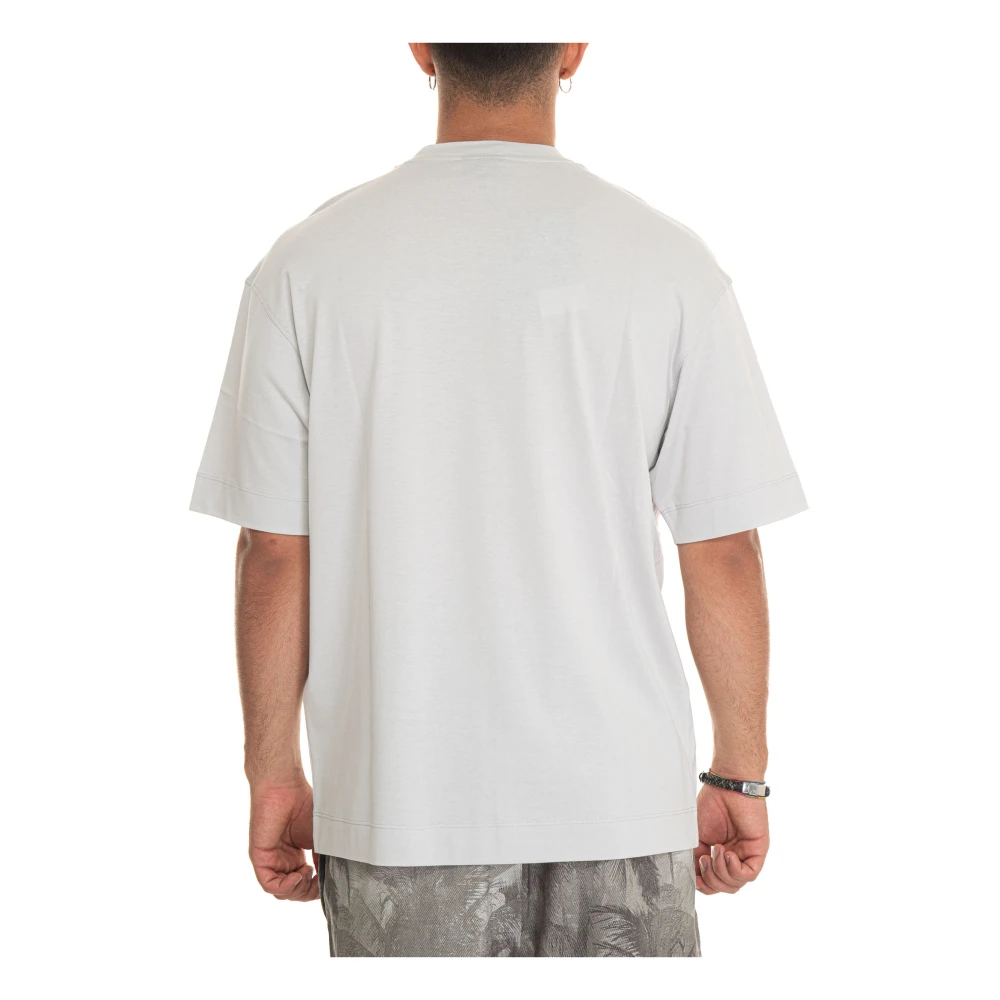Emporio Armani Palmboom Fantasie Ronde hals T-shirt Gray Heren