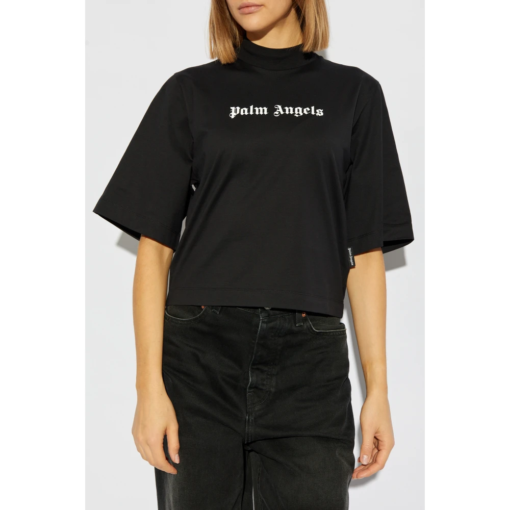 Palm Angels T-shirt met logo Black Dames