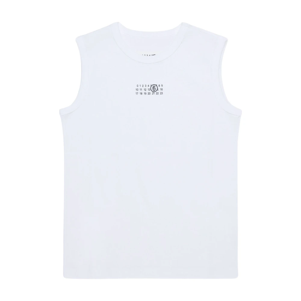 Mm6 Maison Margiela Unisex White T-Shirts And Polos