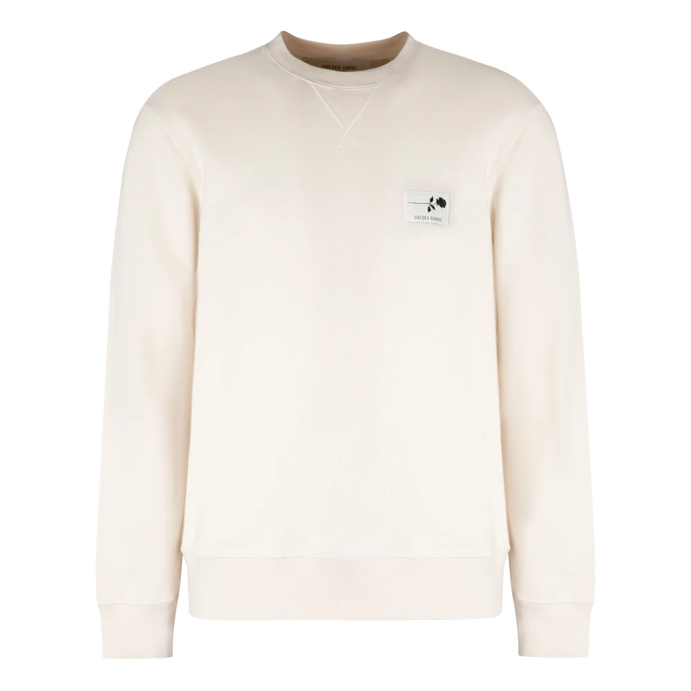 Golden Goose Men's Beige/Golden Archibald Cotton Crew-Neck Sweatshirt