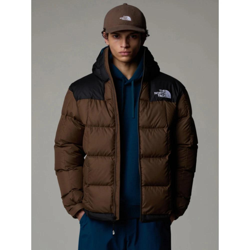 The North Face Gewatteerde jas met capuchon in Smokey Brown Heren