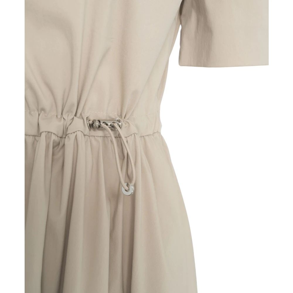 add Grijze Midi Jurk met Koordtaille Gray Dames