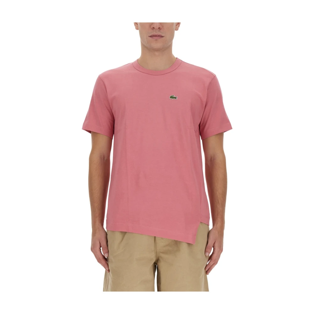Comme des Garçons Katoenen T-shirt Samenwerking met Lacoste Pink Heren