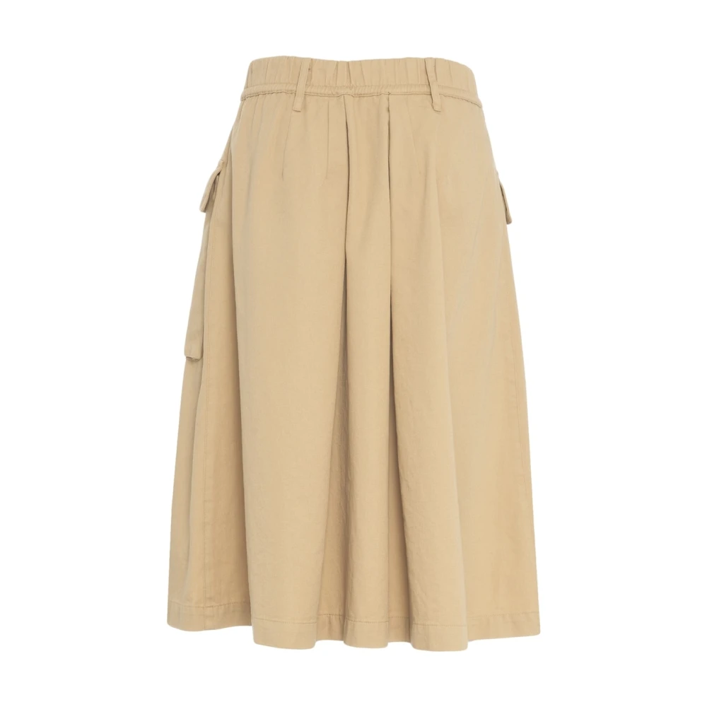 Jucca Stijlvolle Beige Denim Midi Rok Beige Dames