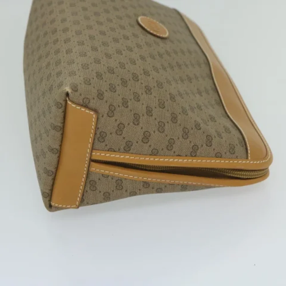 Gucci Vintage Pre-owned Leather clutches Beige Dames