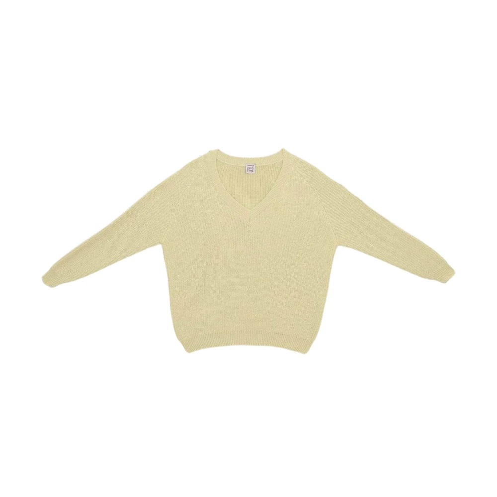 Baserange Biologisch Katoen V-Hals Raglan Sweater Mimosa Beige Dames