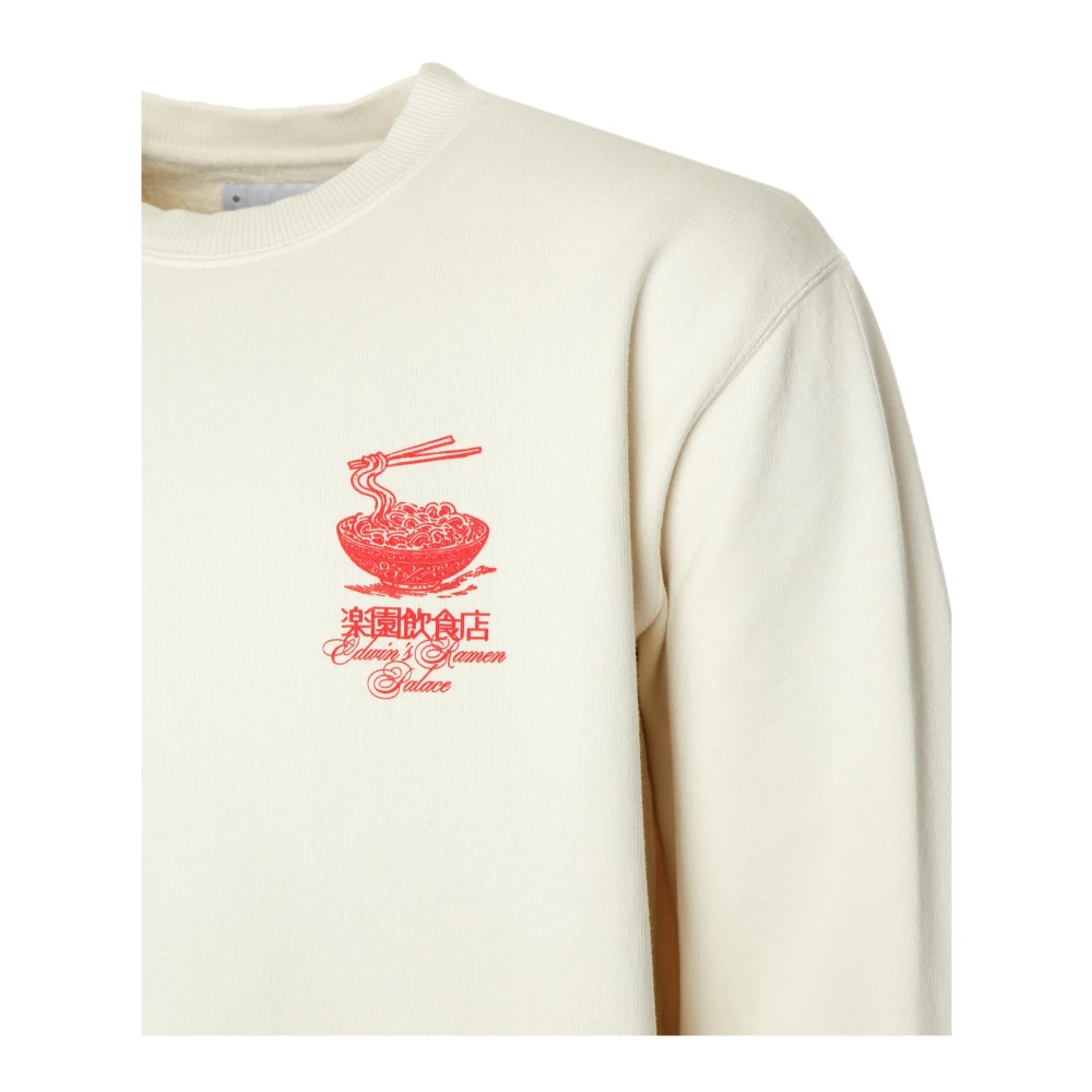 Edwin Gezellig Ramen Palace Sweatshirt White Heren