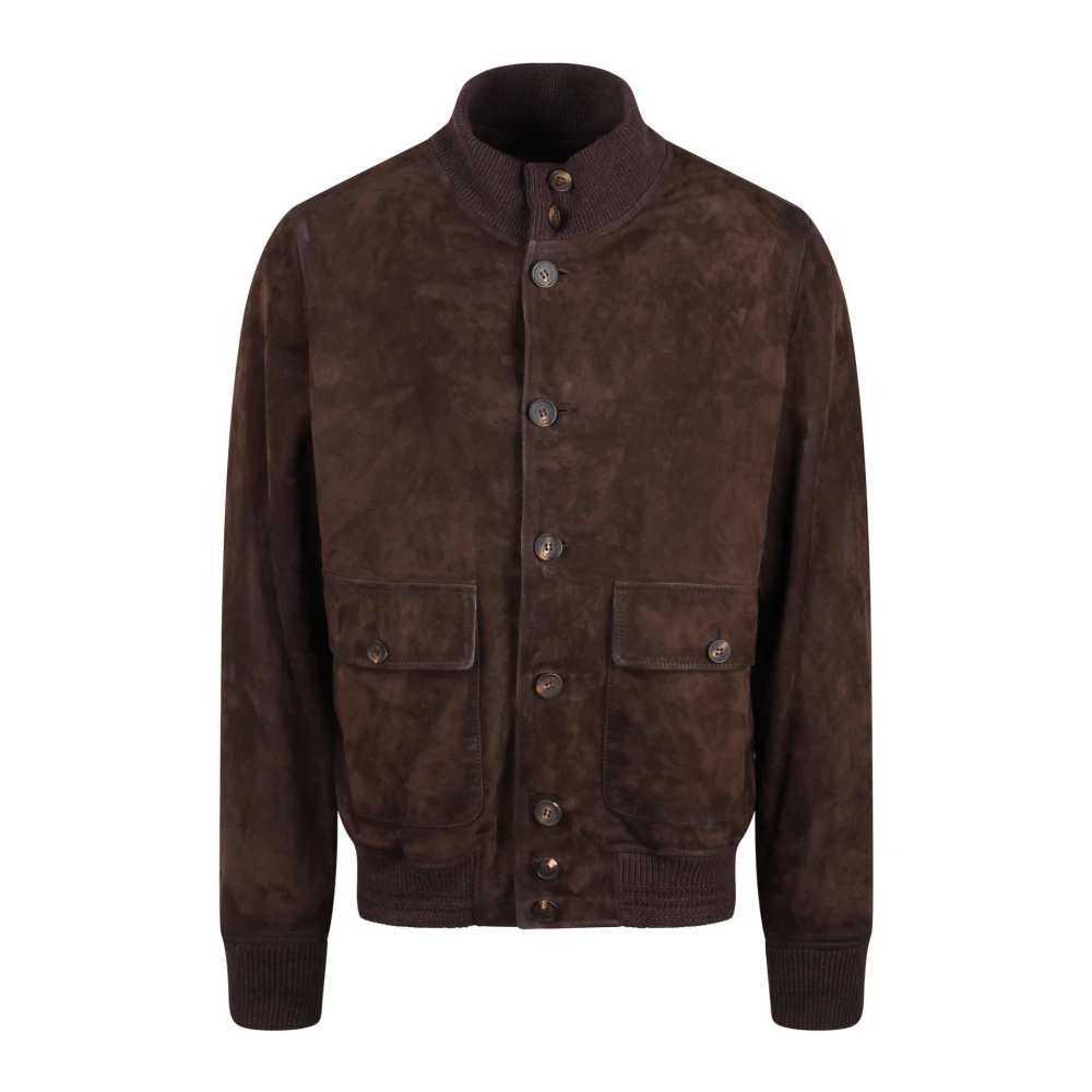 Golden Goose Suède Sheepskin Bomber Jacket Fw24 Brown Heren