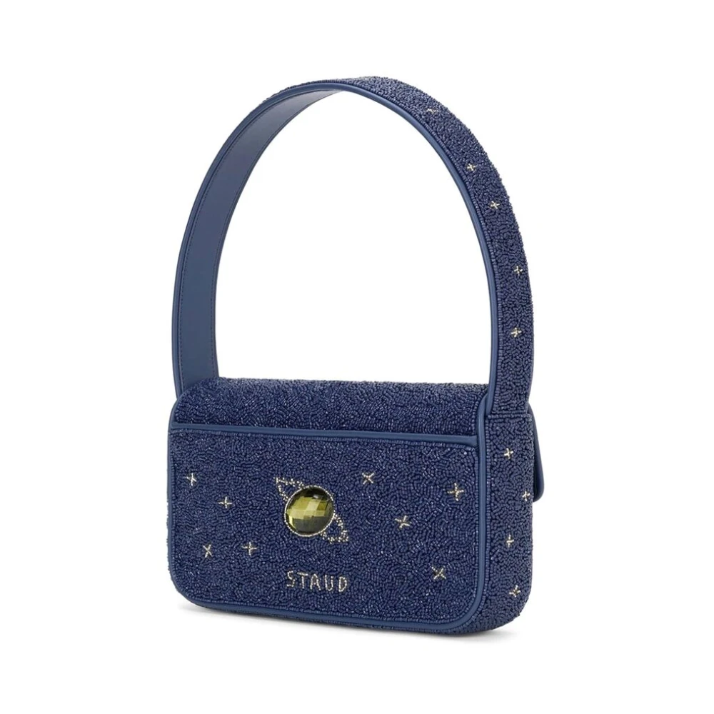 Staud Blauwe Geborduurde Omslag Top Tas Blue Dames