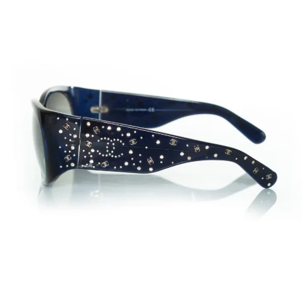 Chanel Vintage Pre-owned Fabric sunglasses Blue Dames