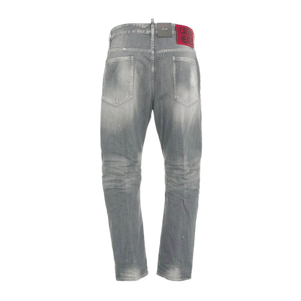 Dsquared2 Grijze Destroyed Jeans Aw24 Gray Heren