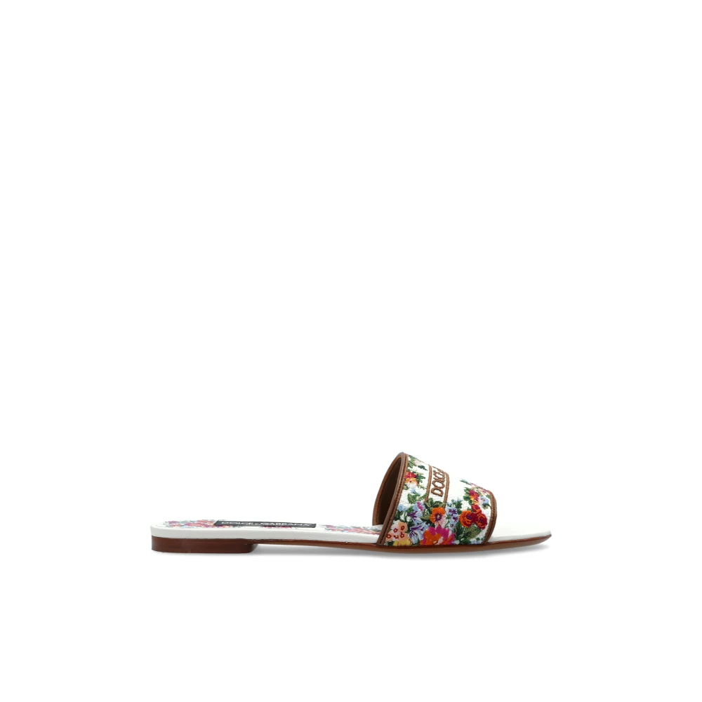 Dolce & Gabbana Donna Multicolor - Ciabatte Con Motivo Floreale - Shoes - E - 38 Eu