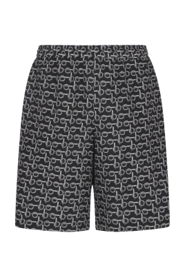 Silkesshorts med logotryck