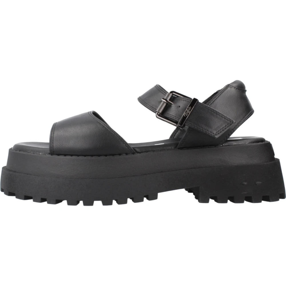 Buffalo Donna Nero Sandali Da Pluto Jojo - Vegan Nappa - Immagine 2