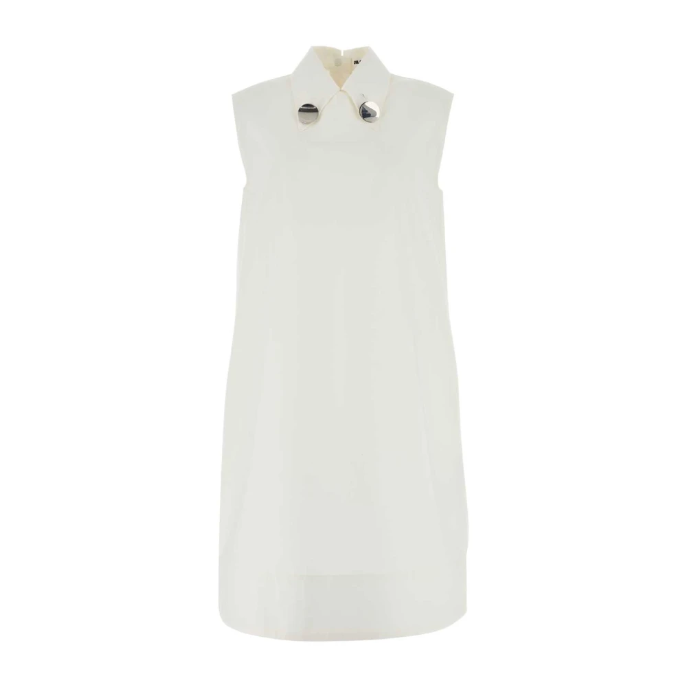 Jil Sander Witte Poplin Overhemdjurk White Dames