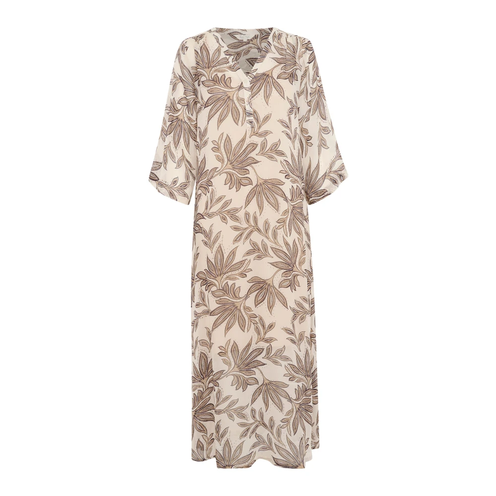 Part Two Zwarte Delicate Leaf Jurk Multicolor Dames