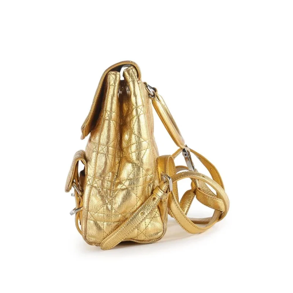 Dior Vintage Pre-owned Leather backpacks Yellow Dames