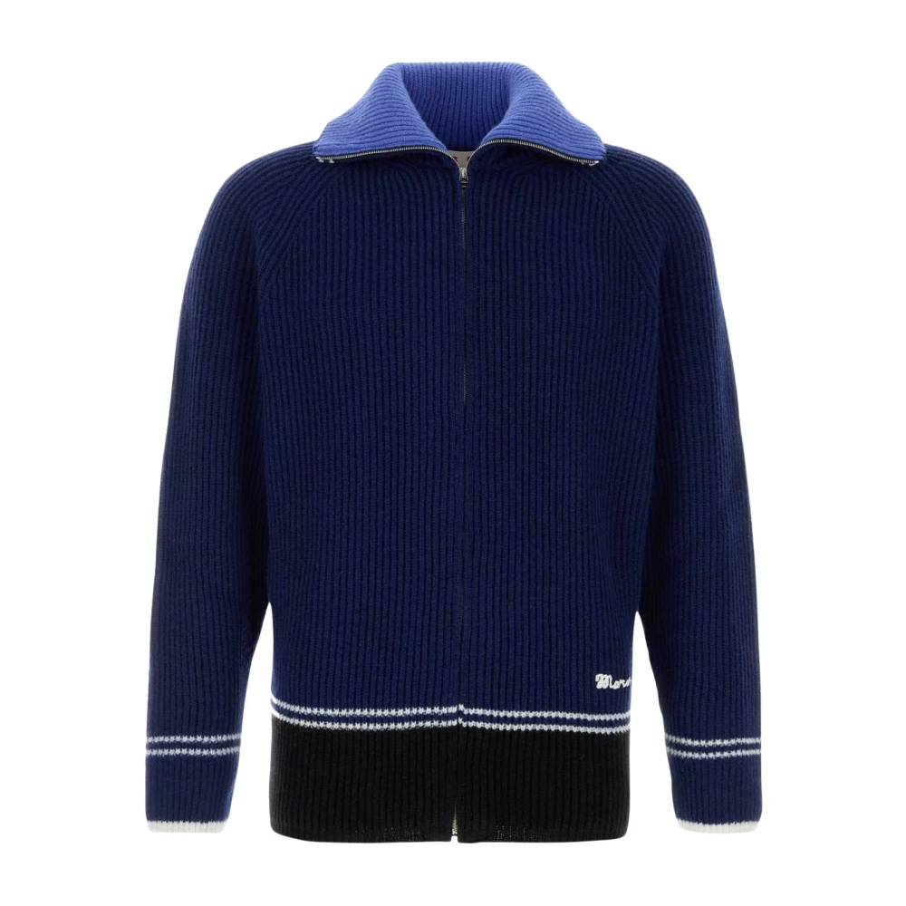 Marni Cardigan Zippé À Col Roulé Homme Pulls Bleu L