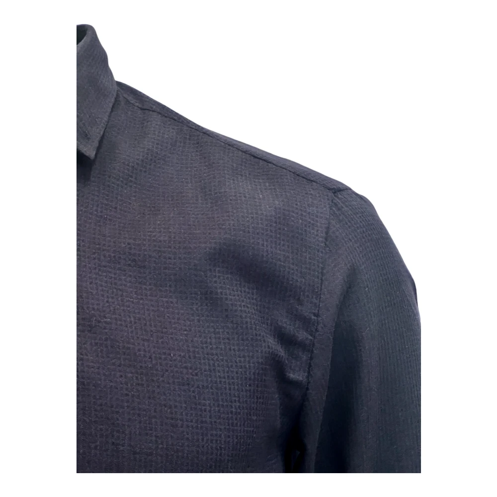 Salvatore Piccolo Napolitaans Flanellen Geruit Overhemd Blue Heren