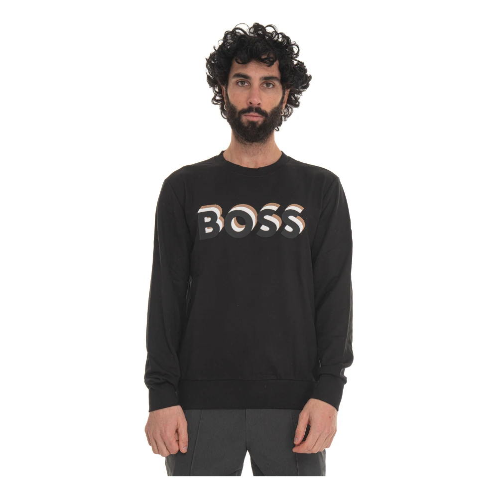 Boss Soleri 07 Crewneck sweatshirt Black Heren