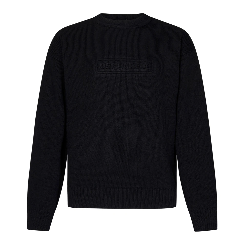 Dsquared2 Zwarte Crew Neck Sweater Aw24 Black Heren