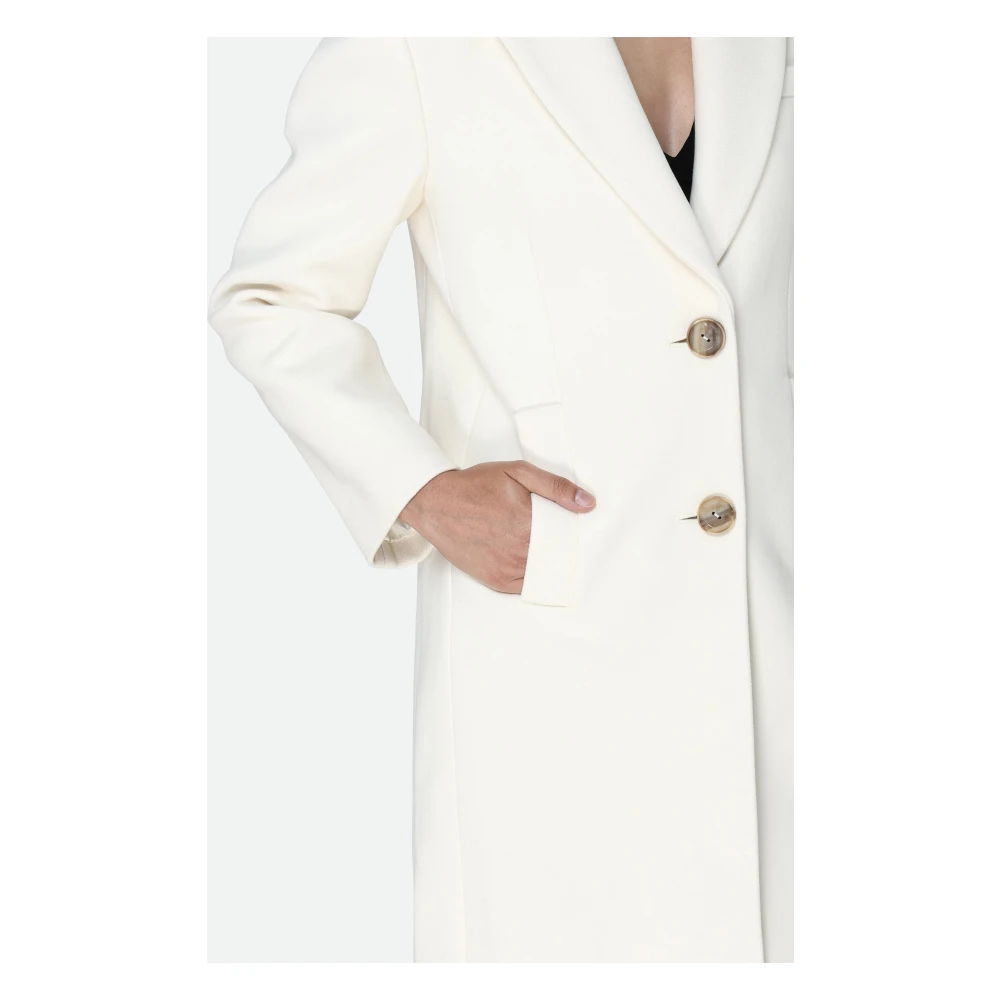 pinko Witte Jas Slim Fit Wolmix White Dames