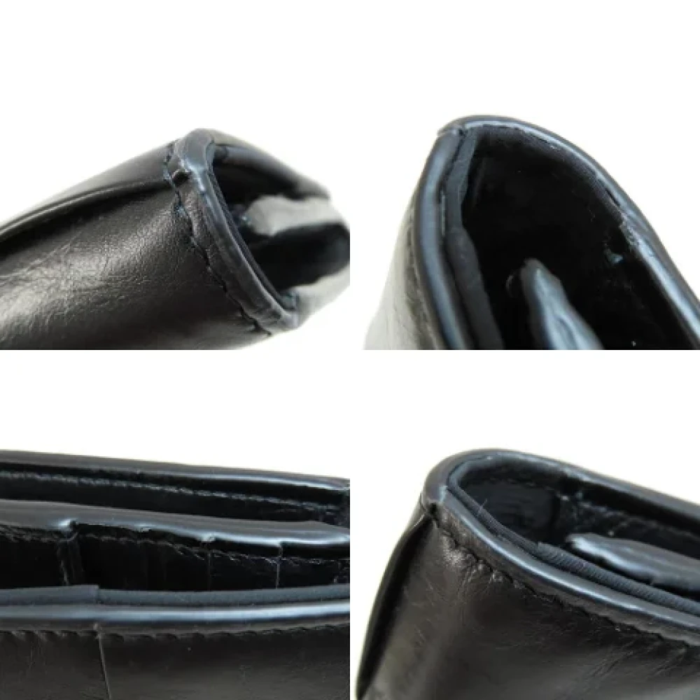 Bottega Veneta Vintage Pre-owned Leather wallets Black Dames
