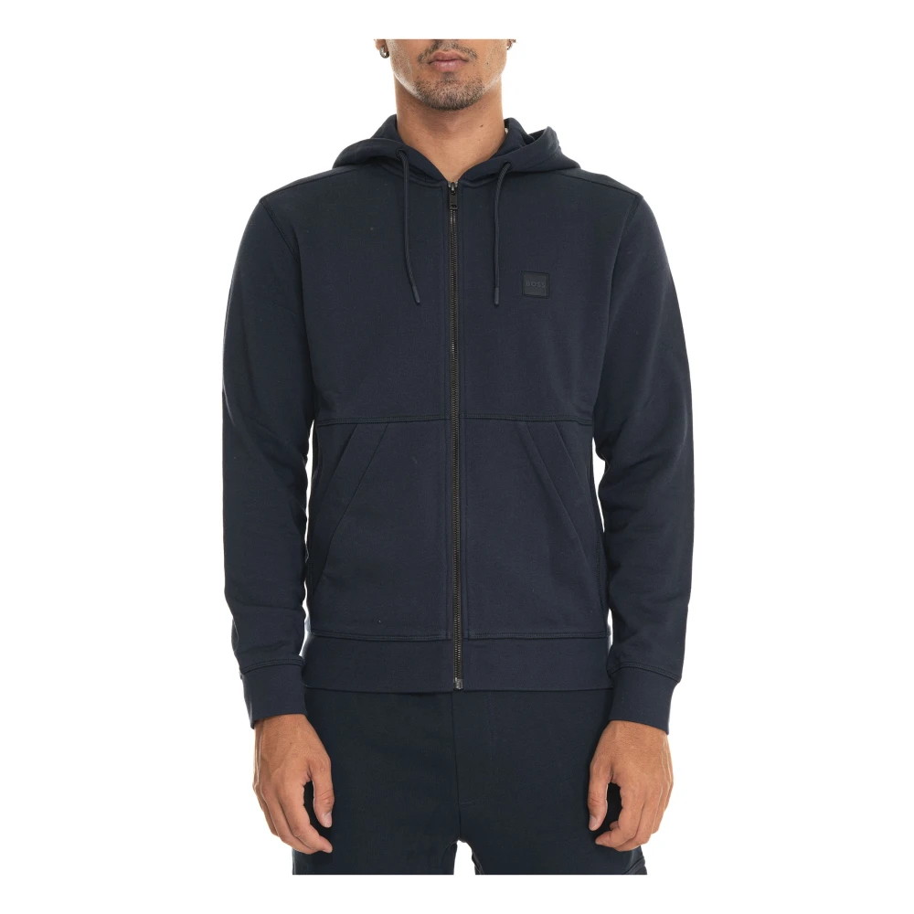 Boss Hoodie met ritssluiting Blue Heren