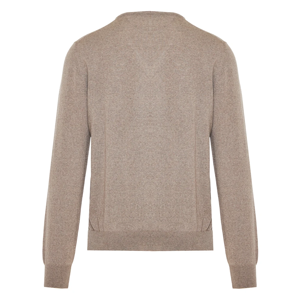 Gran Sasso Wollen V-hals Gebreide Kleding Gemaakt in Italië Beige Heren