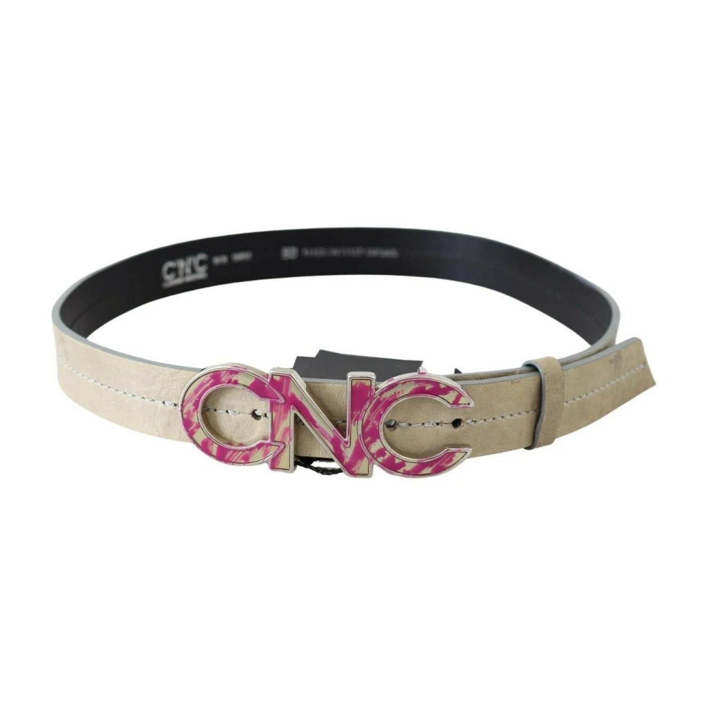 Costume National , Belts, Female, Beige, One Size, Beige Leather Fashion Belt With Logo Detail - Image 3