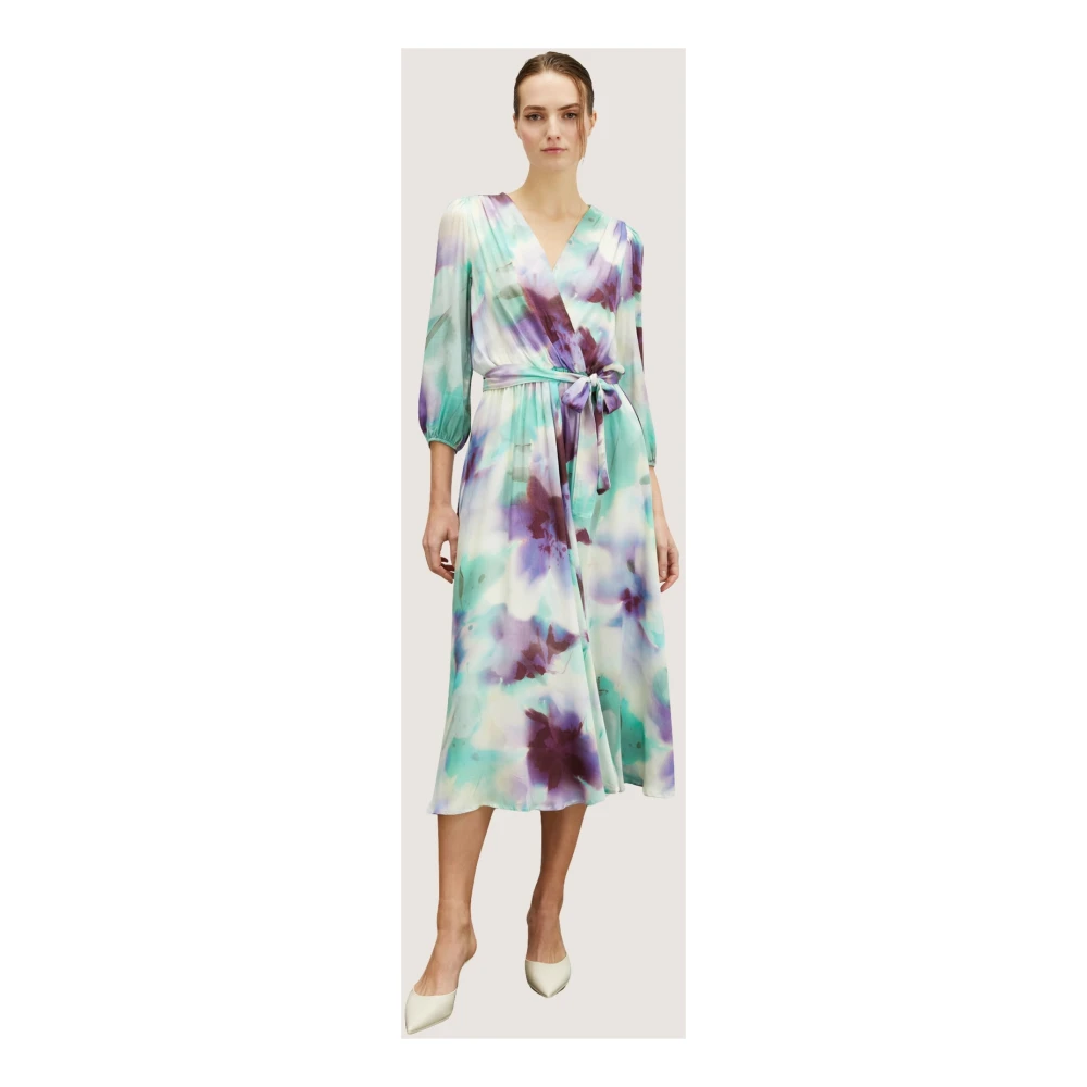 Motivi Satin Midi Jurk met Abstract Patroon Multicolor Dames