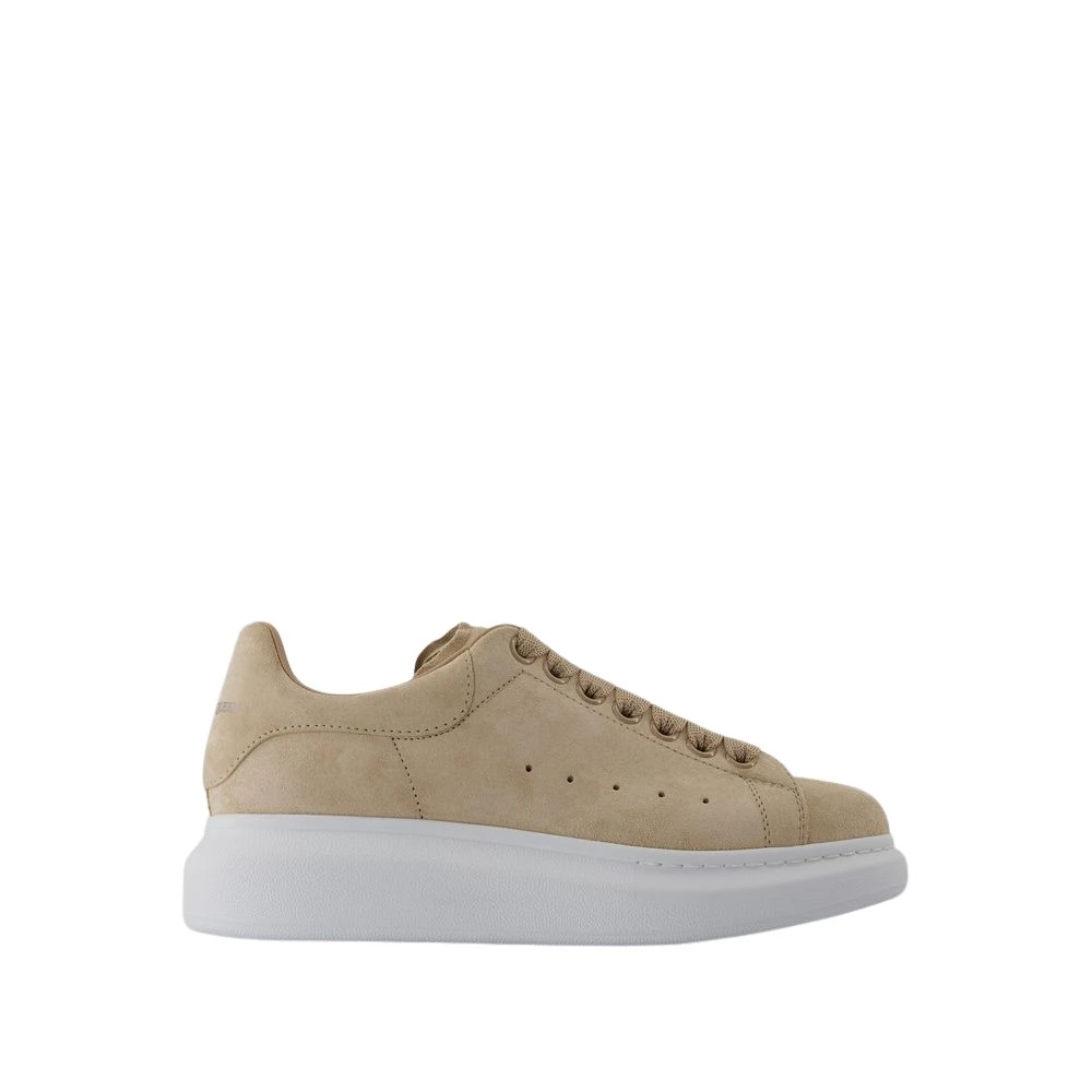 Alexander Mcqueen Women's Beige Leather Oversized Trainers Size 7 Uk
