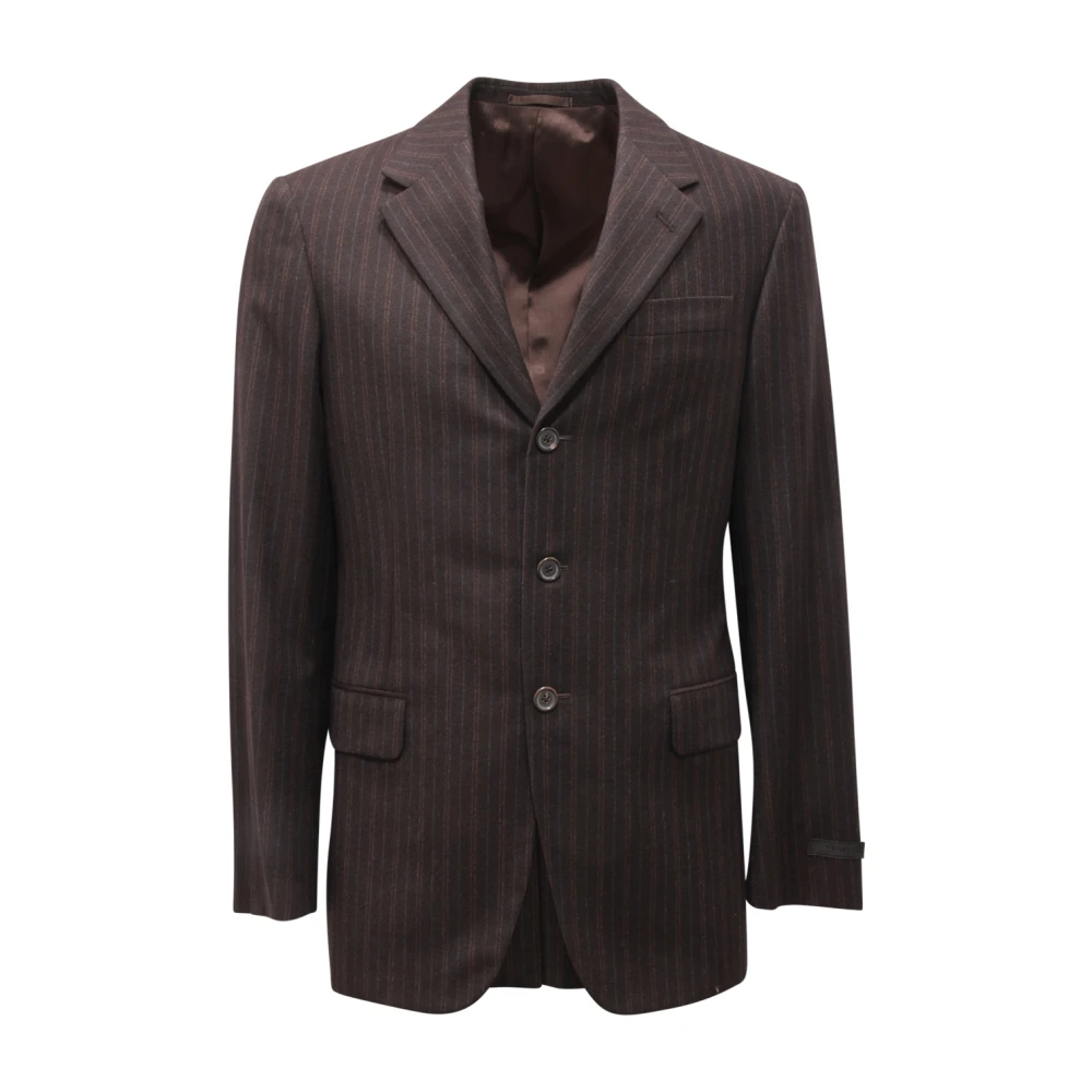Prada Men's Gray Pinstripes Wool Suit
