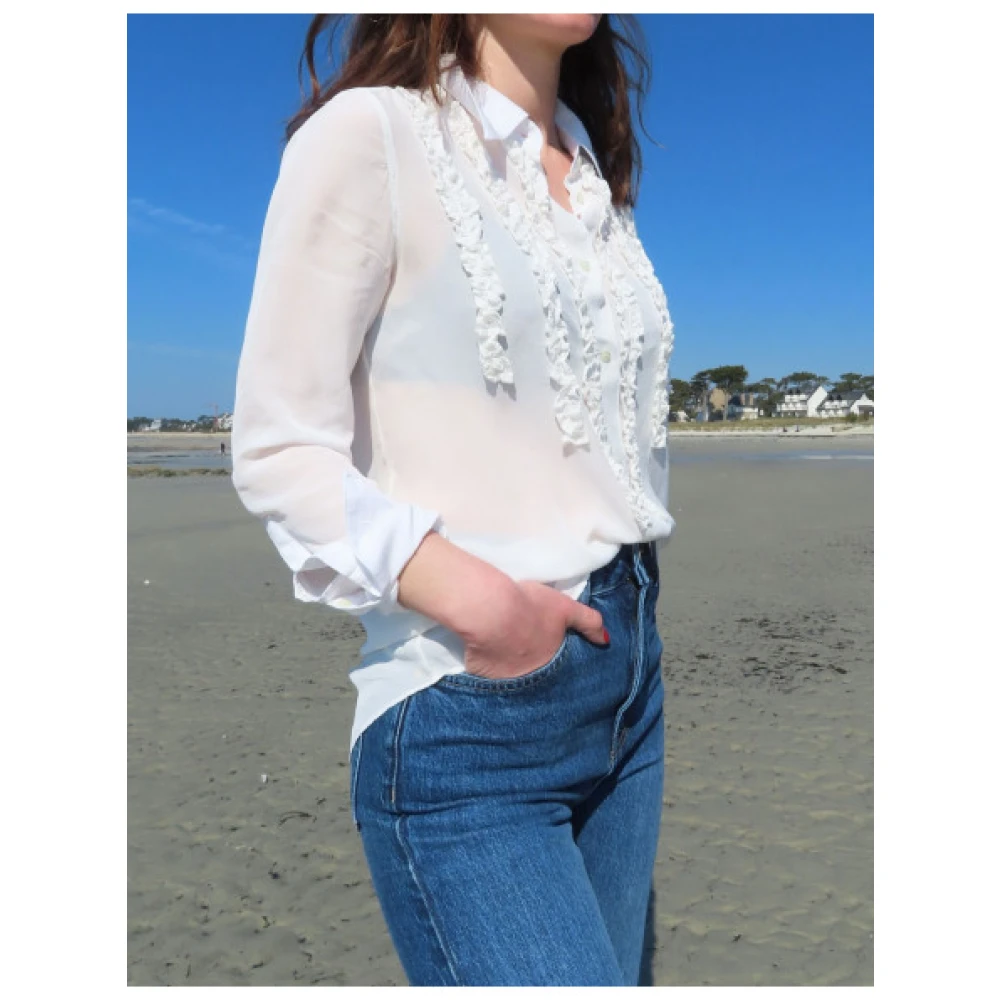 Mason's Nicole Gerimpelde Viscose Blouse White Dames