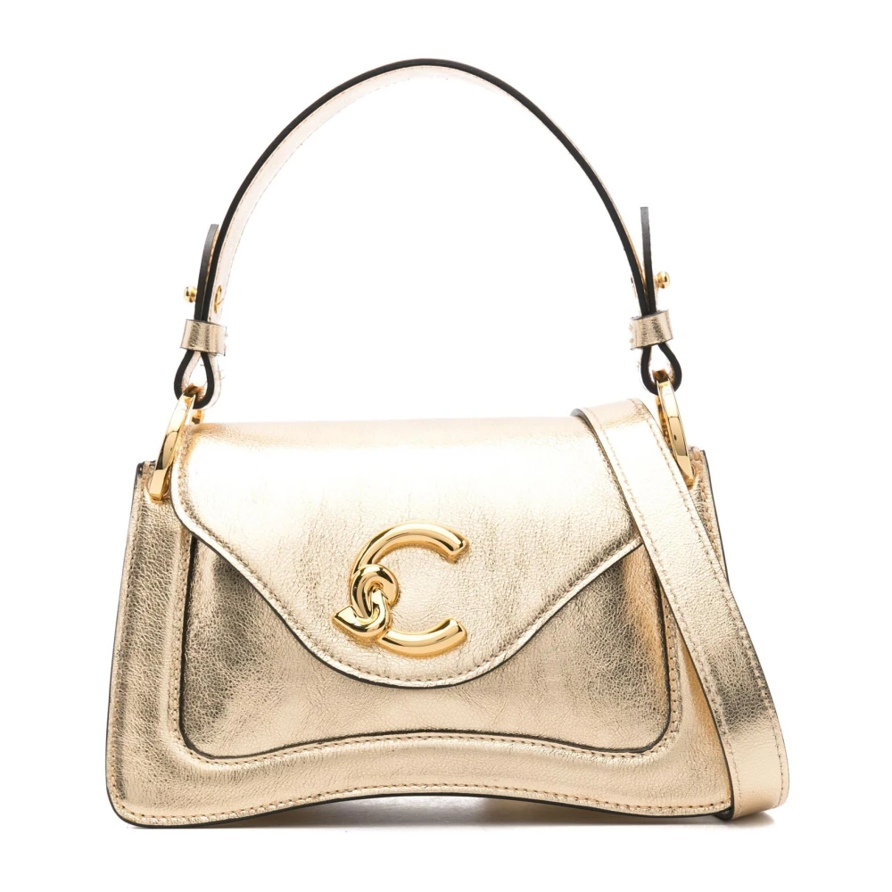 Coccinelle Leren Tote Tas met Afneembaar Handvat Yellow Dames