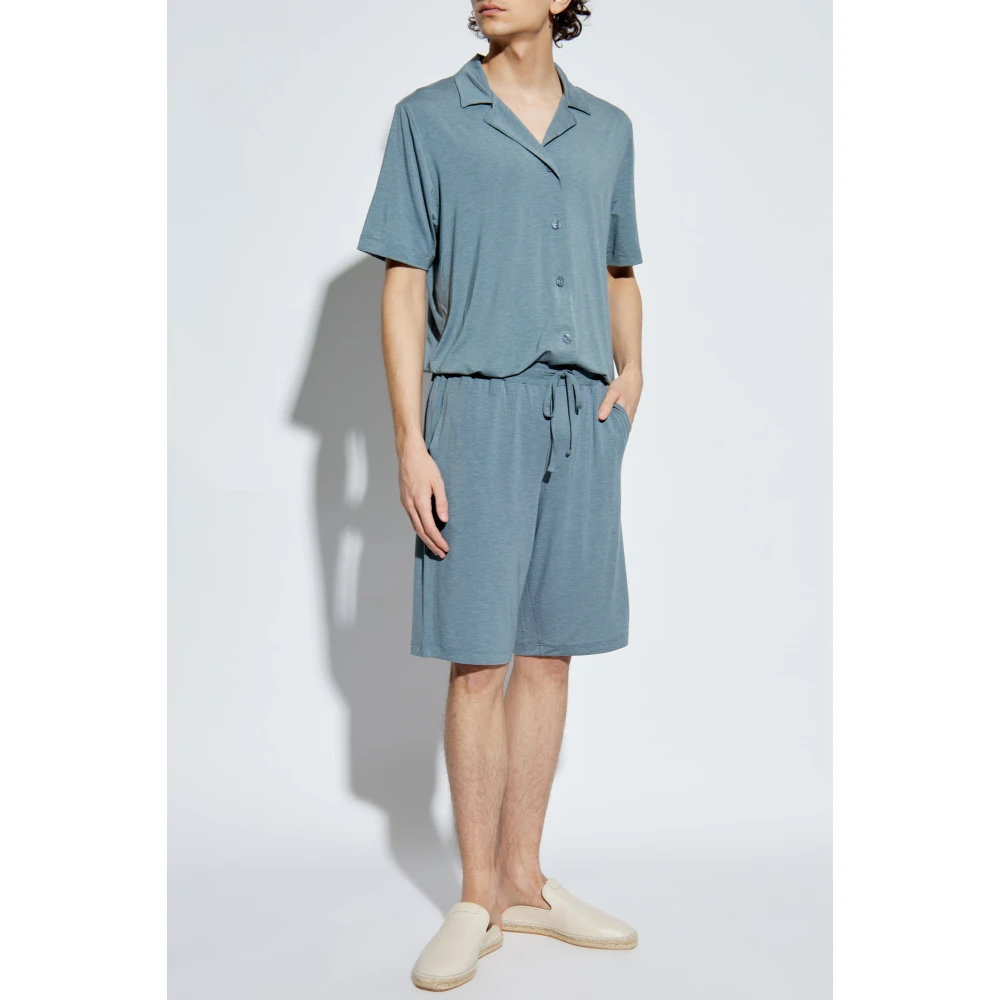 Hanro Shirt Casuals Blue Heren