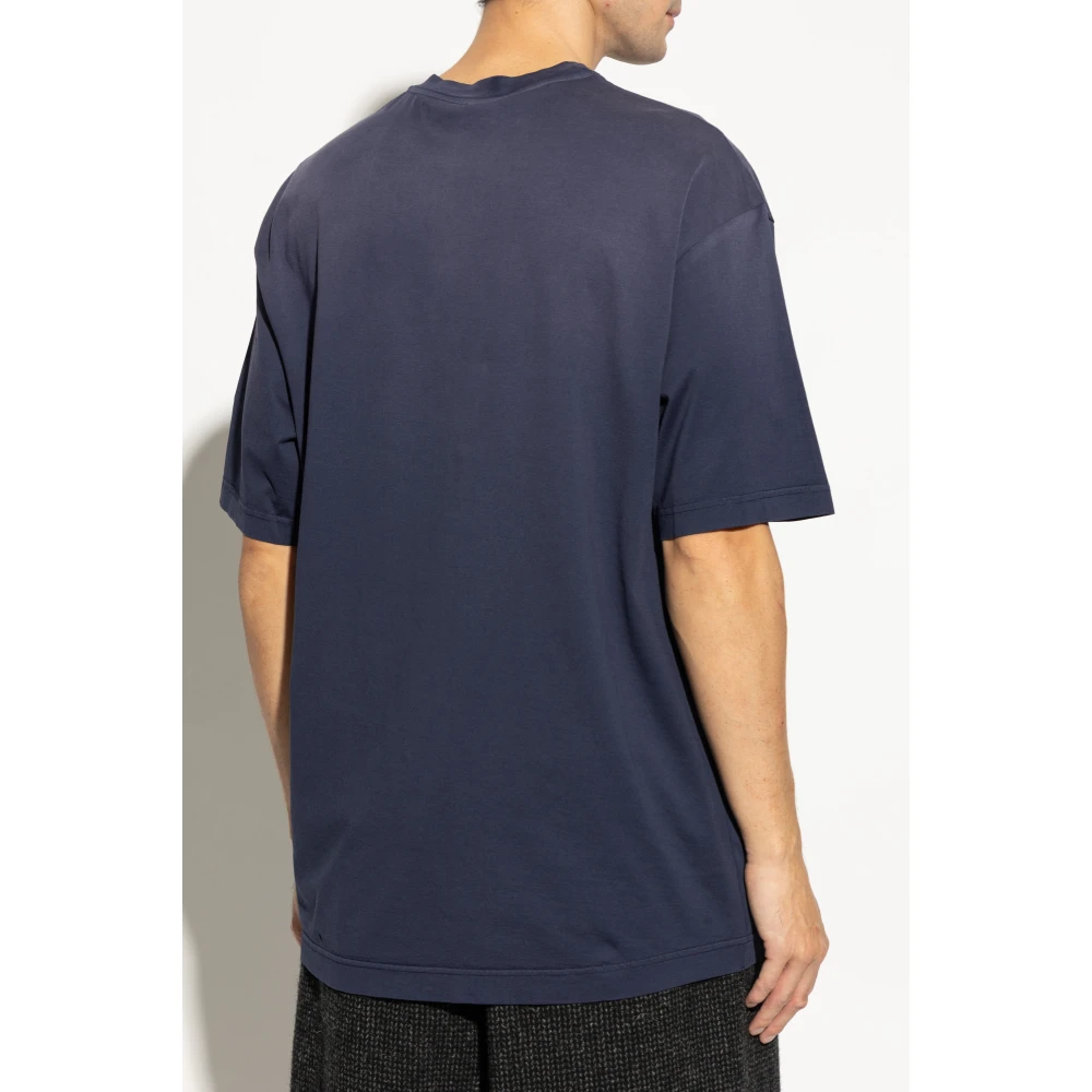 ETRO T-shirt met bedrukt logo Blue Heren