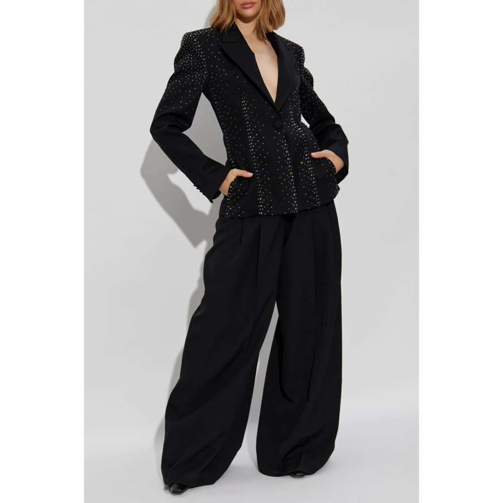 The Attico Wollen blazer met pailletten Black Dames