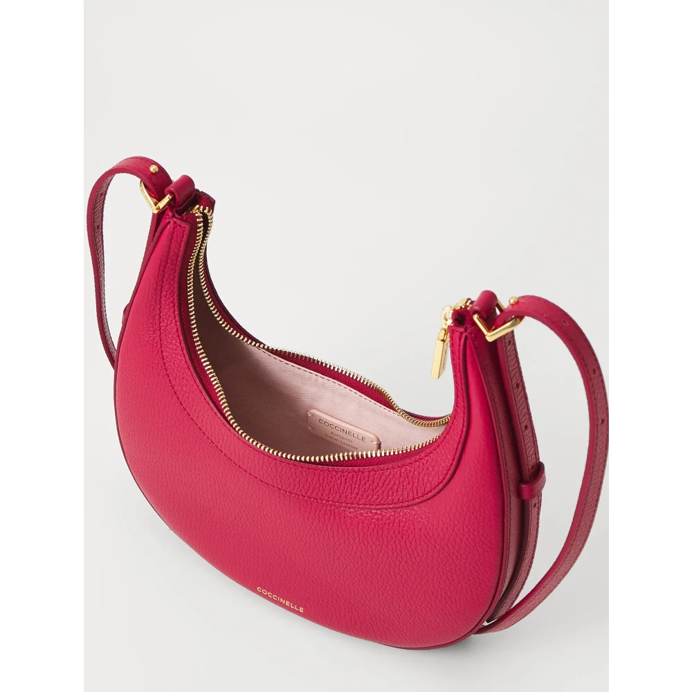 Coccinelle Leren Schouder Crossbody Tas Pink Dames