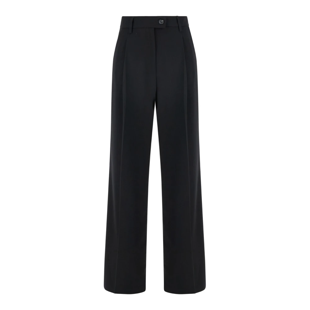Plain Units Hoge taille zwarte broek Black Dames